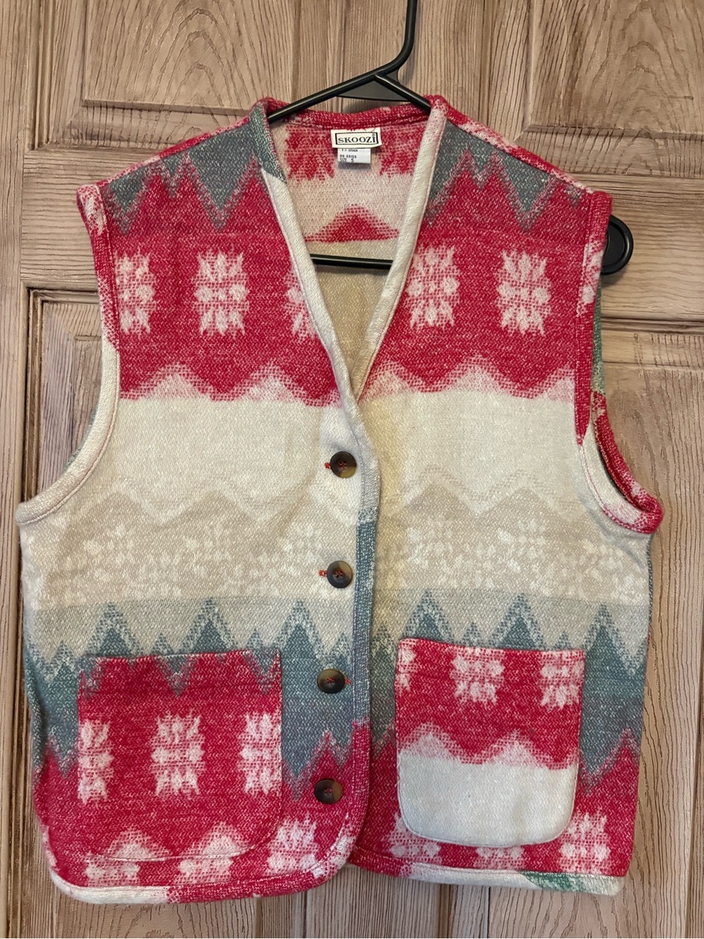 Vintage Cardigan Vest Size Small  Wool Womens Knit Button Close SKOOZI